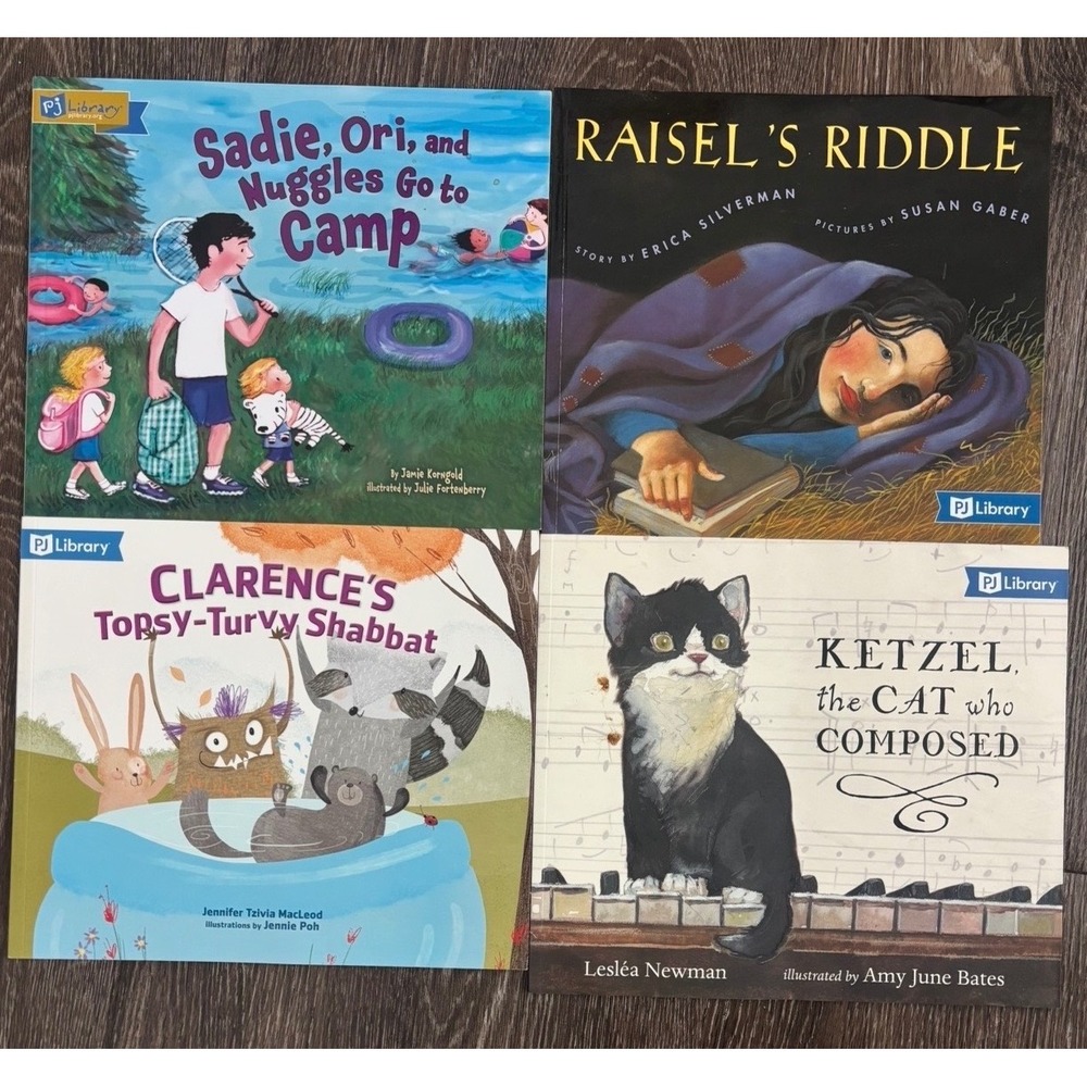 PJ Library Jewish Childrens Book Lot 4 Raisels Riddle Sadie Ori Ketzel Clarence